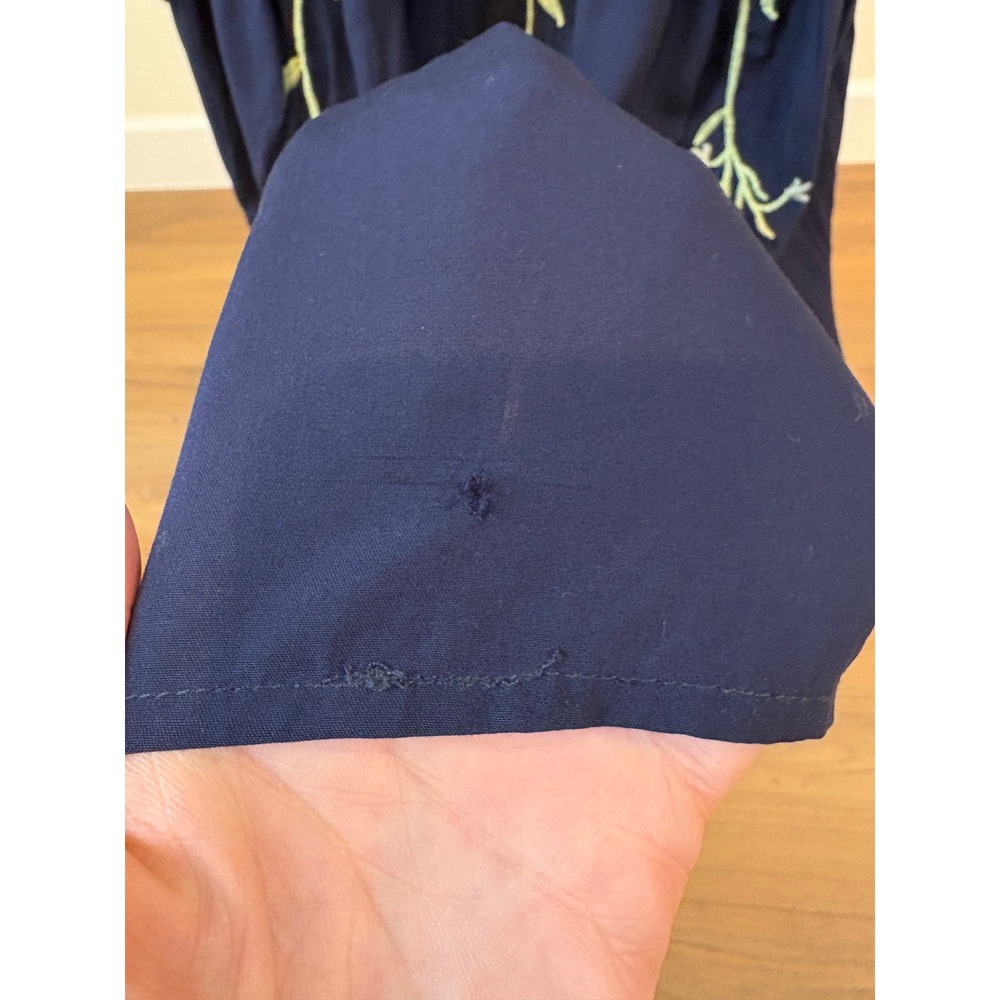 NWT Philosophy Navy Dress 2X Floral Embroidered Tiered Boho Flowy‎ Cottagecore - Picture 5 of 8